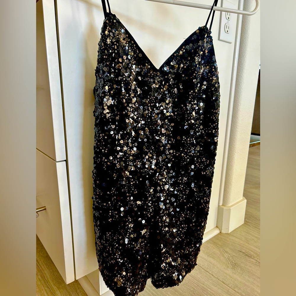 Black Sequin Romper